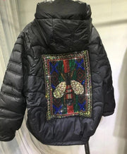 Teonclothingshop A warm jacket with a hood and a zircon