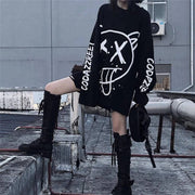 Teonclothingshop "Alt Emo Oversized Long Sleeve Tee: Perfect for E-Girl Style"