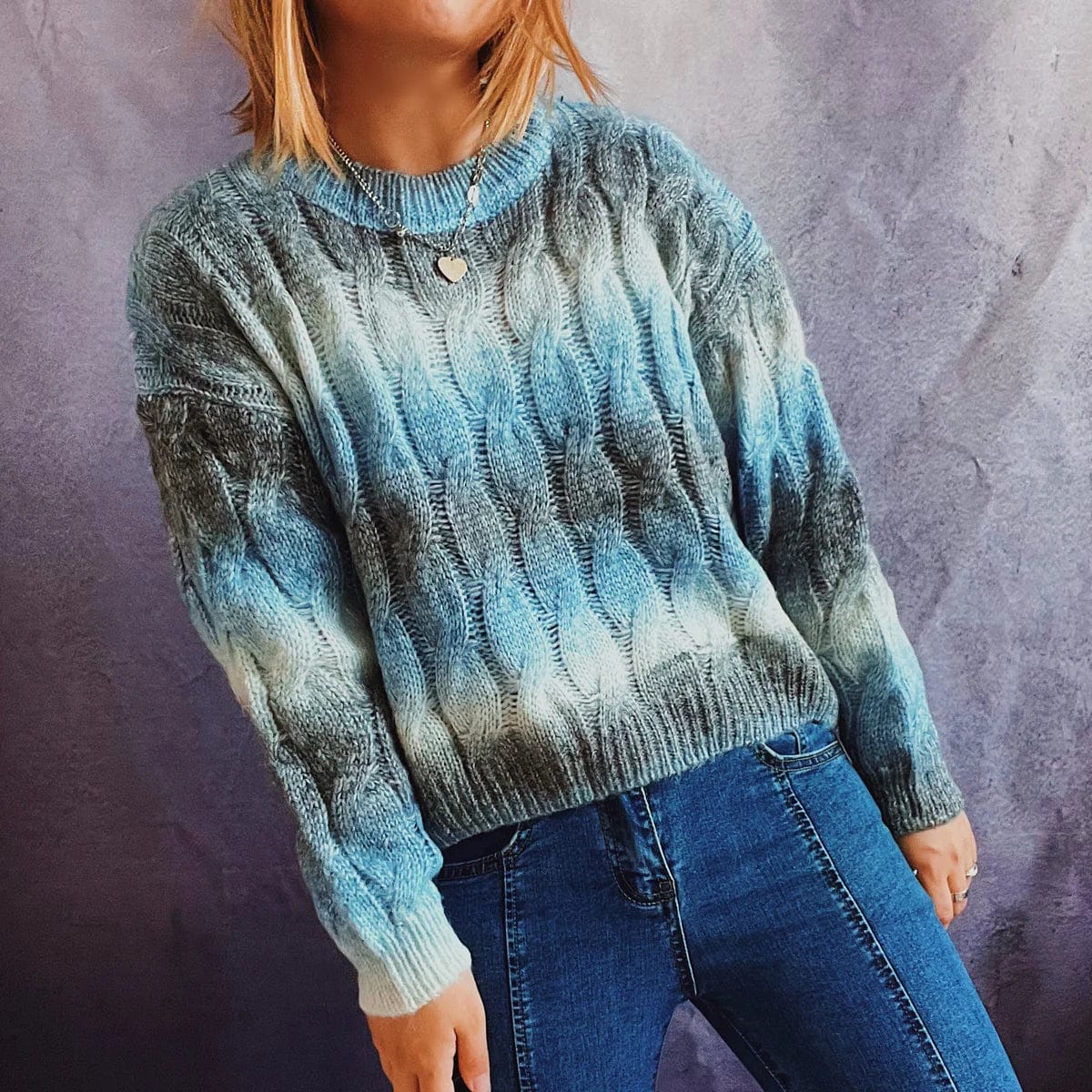 Teonclothingshop Autumn New Light Rainbow Gradient Knitted Sweater