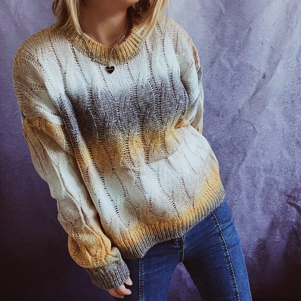 Teonclothingshop Autumn New Light Rainbow Gradient Knitted Sweater