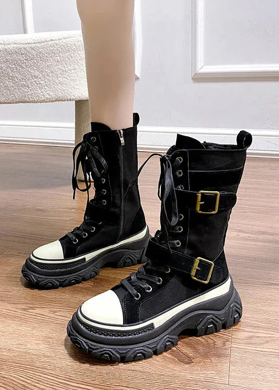 Autumn Nubuck Leather Boots Women's