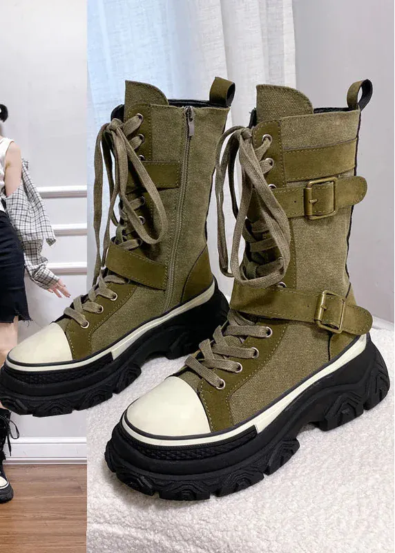 Autumn Nubuck Leather Boots Women's