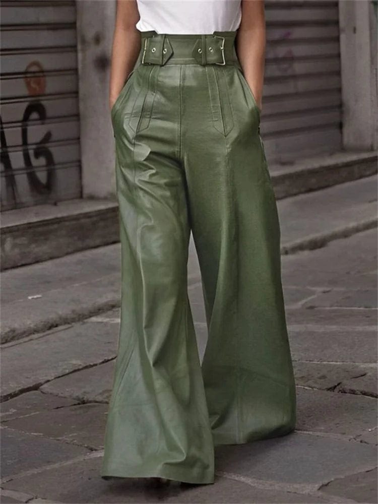 Teonclothingshop Autumn Winter Women's Faux Pu Long Pants