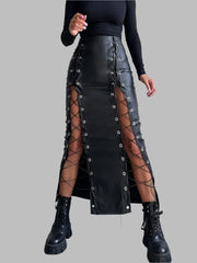 Teonclothingshop Bandage Leather Pencil Skirt