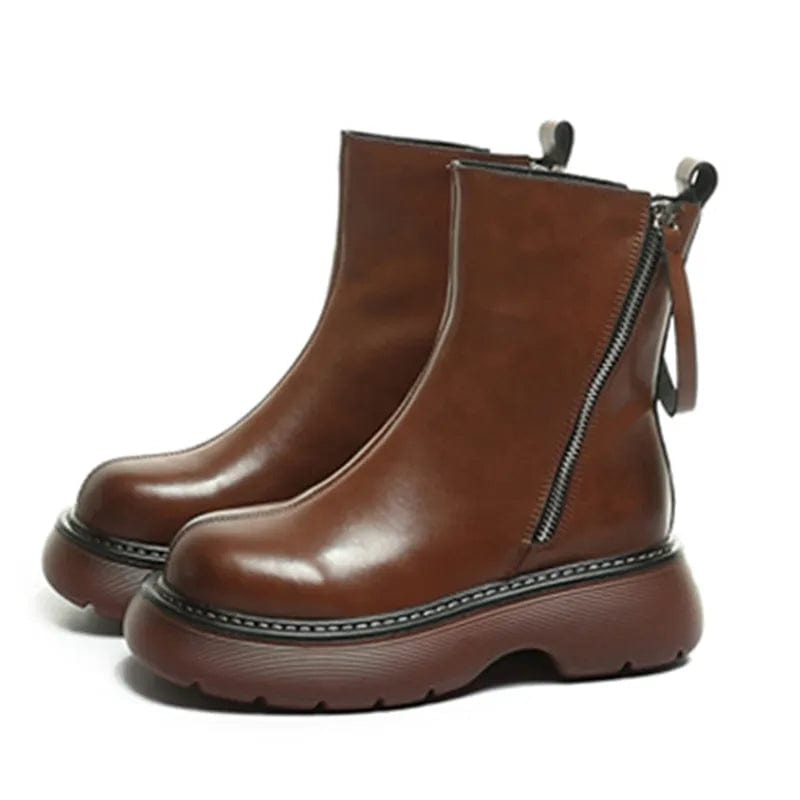 Teonclothingshop British Style Chelsea Short Leather Boots