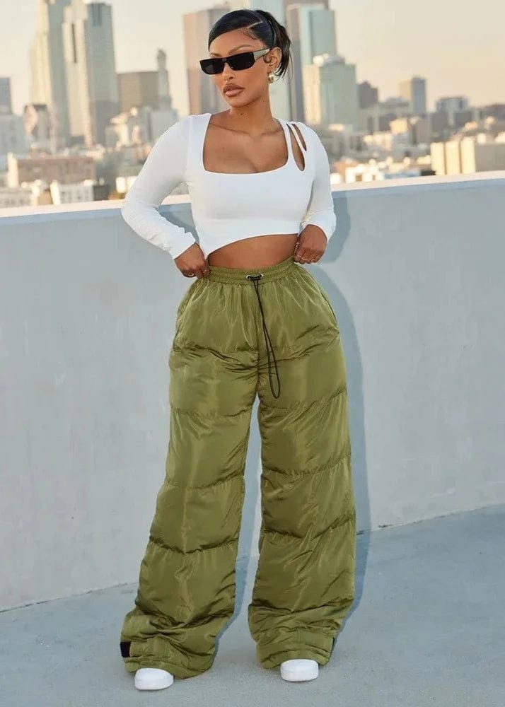 Teonclothingshop "Brown Wide Leg Cargo Pants: Casual Y2K Style for Women"