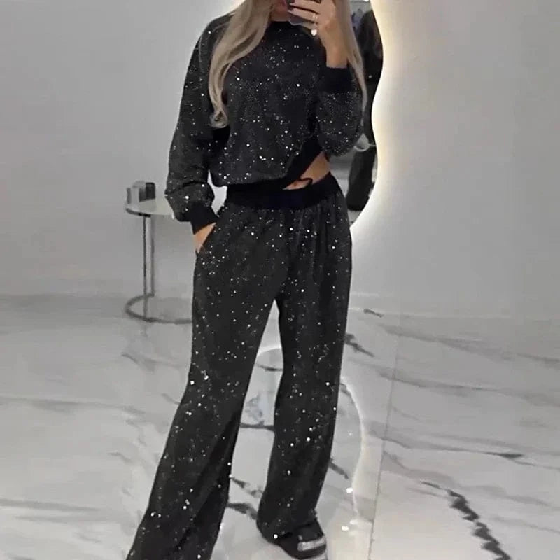 Teonclothingshop Casual Glitter Tracksuit for Women