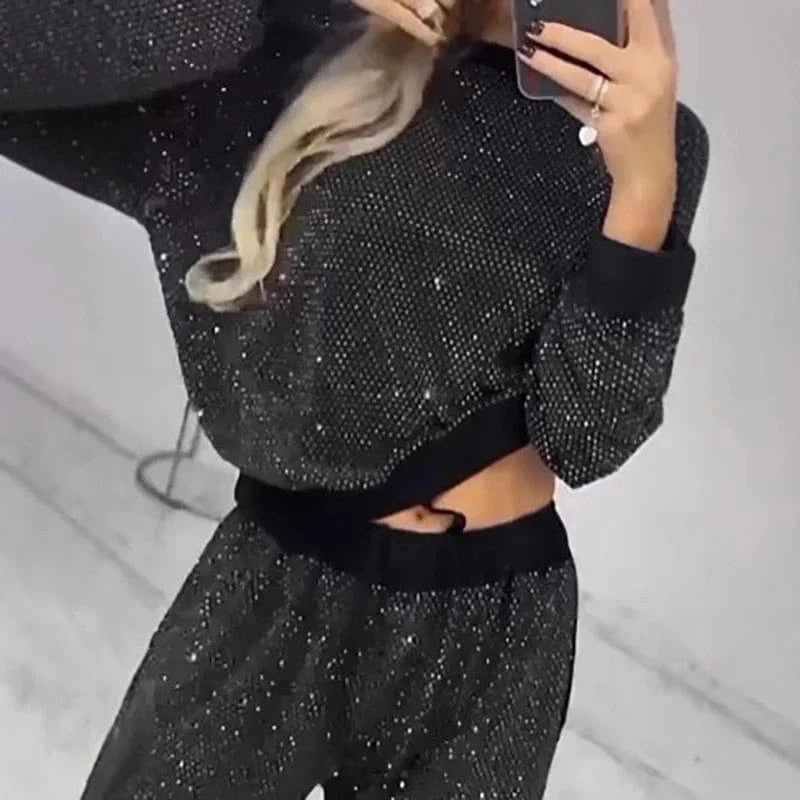 Teonclothingshop Casual Glitter Tracksuit for Women