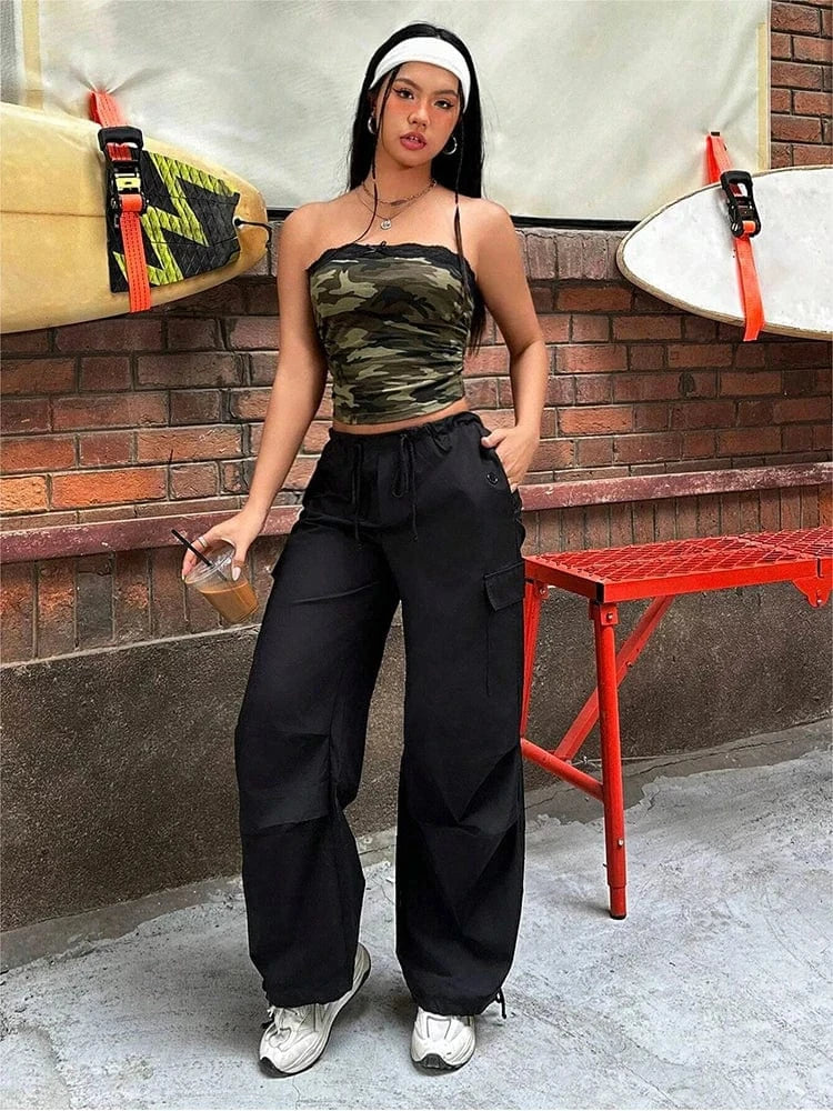 Chic Casual Camouflage Crop Tops