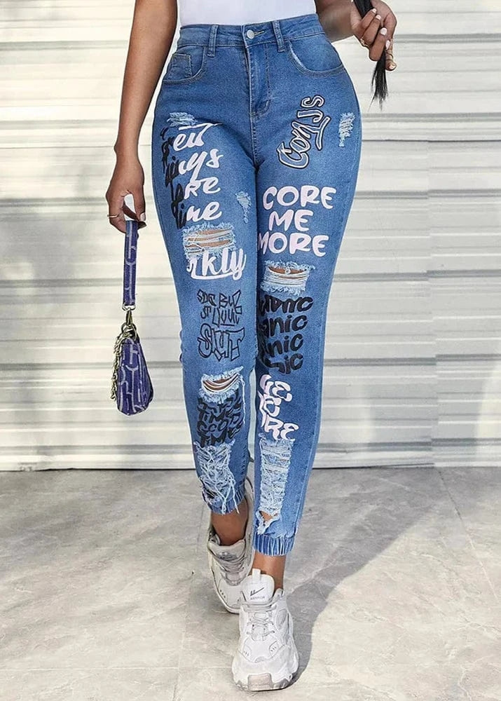 Chic Hip Hop  Ripped Jeans