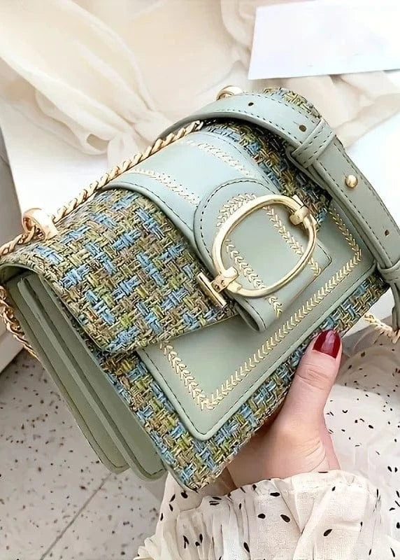 Chic Mini Plaid Tweed Crossbody Bag