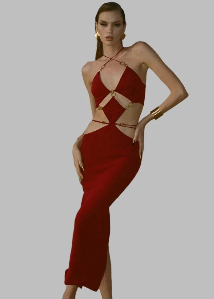 Chic Summer V Neck Bandage Dress