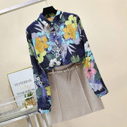 Teonclothingshop Cotton Linen Casual Fashion Floral Print Shirt