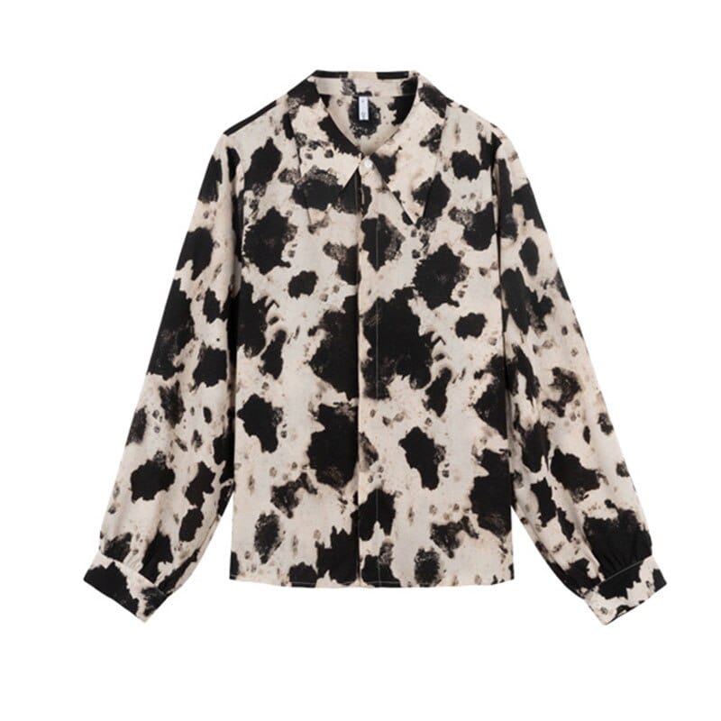 Teonclothingshop Cow print shirts Women's long sleeve blouse