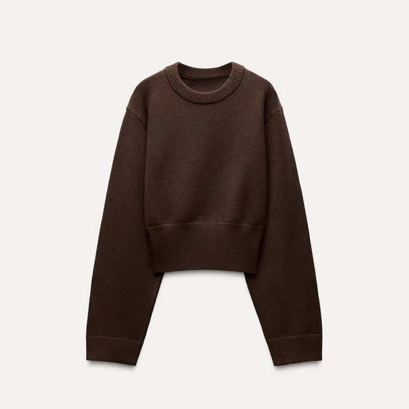 Teonclothingshop Cozy Ribbed Knit Cropped Sweater