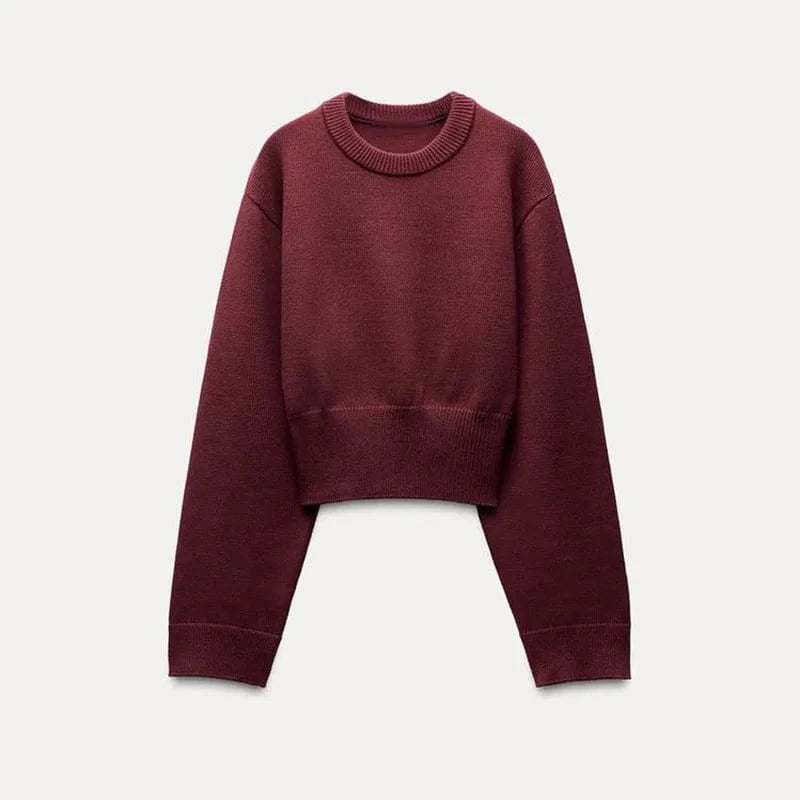 Teonclothingshop Cozy Ribbed Knit Cropped Sweater