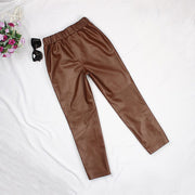 Teonclothingshop Coffee / S Cropped trousers leggings slim leggings