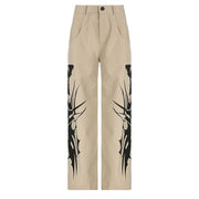 Teonclothingshop Cyber Gothic Style: Punk Baggy Cargo Pants for Women