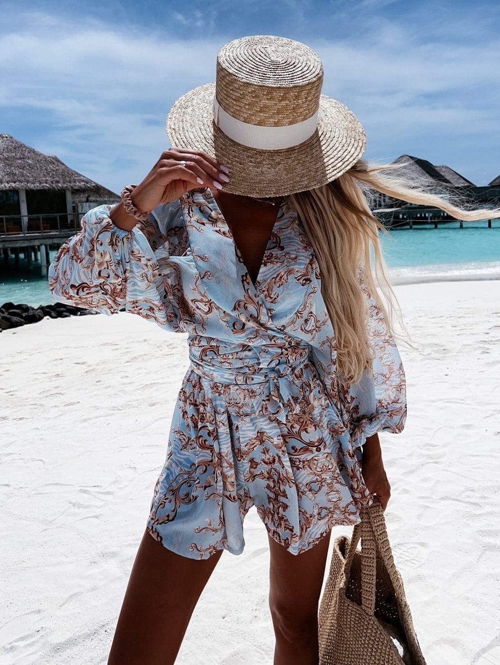 Teonclothingshop Deep V Neck Set For Women Summer Casual Boho Beach Vacation Wear