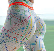 Teonclothingshop Digital Line 3D Print Women's Push Up Running Sports Leggings