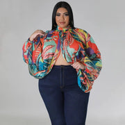 Teonclothingshop Discover Elegance with our Plus Size Gradient Print Chiffon shirt