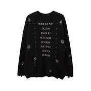 Teonclothingshop Distressed knitted gothic jumper