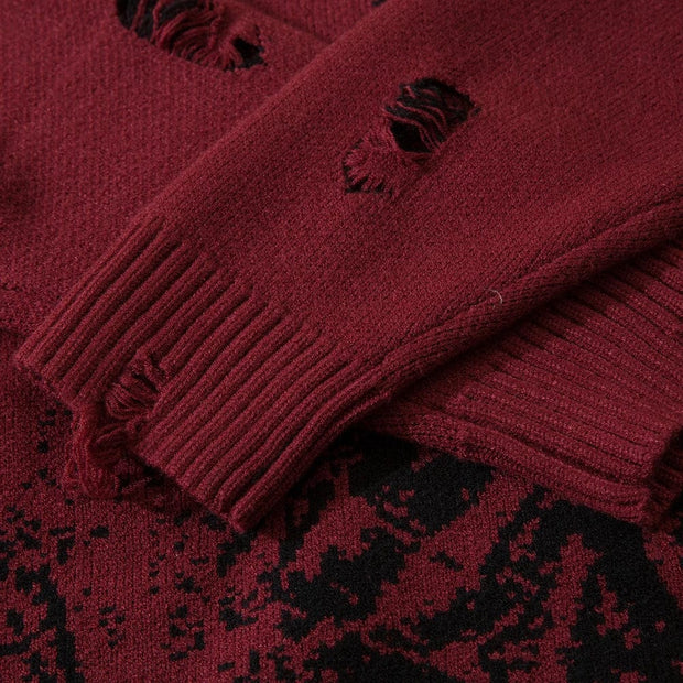 Teonclothingshop Distressed knitted gothic jumper