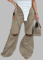 Teonclothingshop Effortless Cool: Brown Cargo Wide Leg Pants