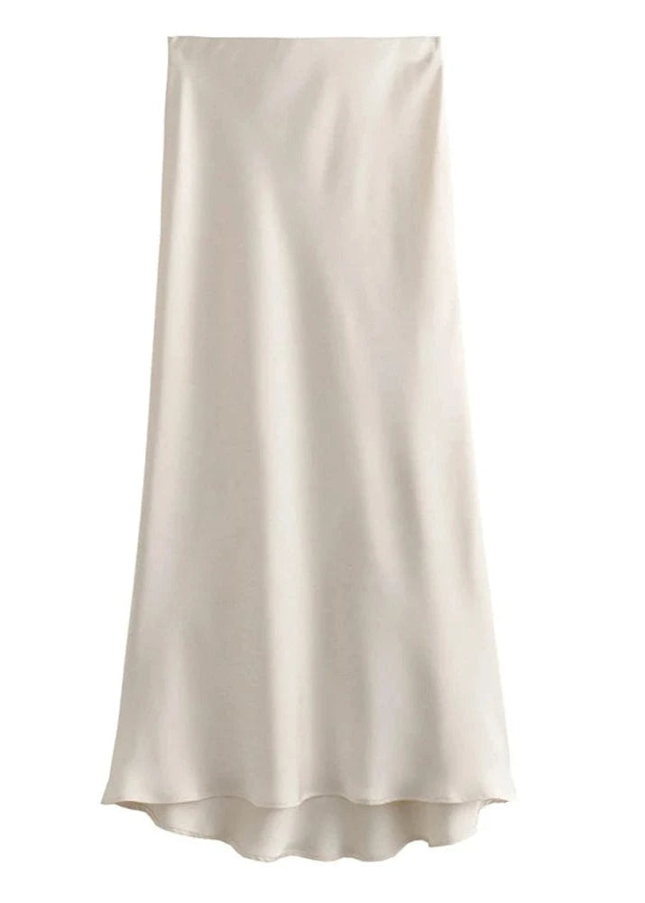 Beige satin scarf on a white background