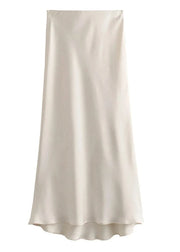 Beige satin scarf on a white background