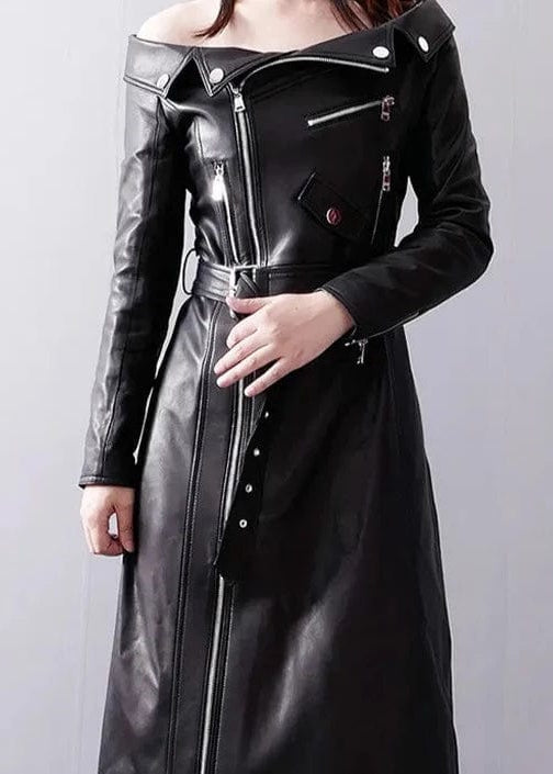 Teonclothingshop Elegant maxi dress made of PU leather