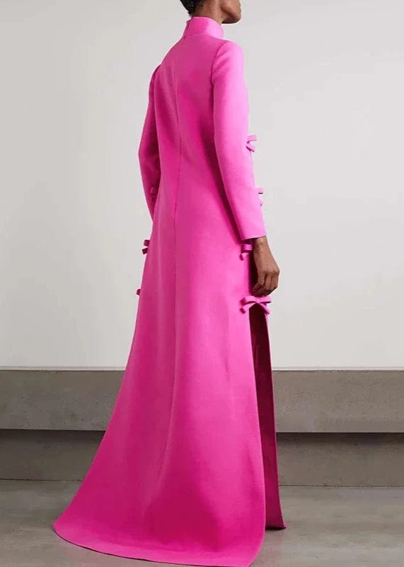 Teonclothingshop "Elegant Pink Vintage Maxi Dress: Perfect for Office & Parties"