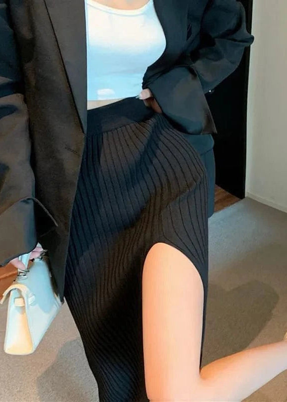 Teonclothingshop Elegant Slim Fit Knitted Midi Skirt
