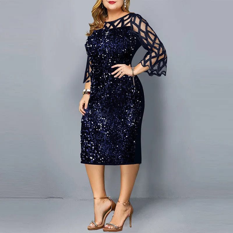 Teonclothingshop Elegant women's plus size dress with sequins