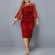 Teonclothingshop Elegant women's plus size dress with sequins