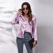 Teonclothingshop Elegant women's wide satin blouse