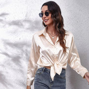 Teonclothingshop Elegant women's wide satin blouse