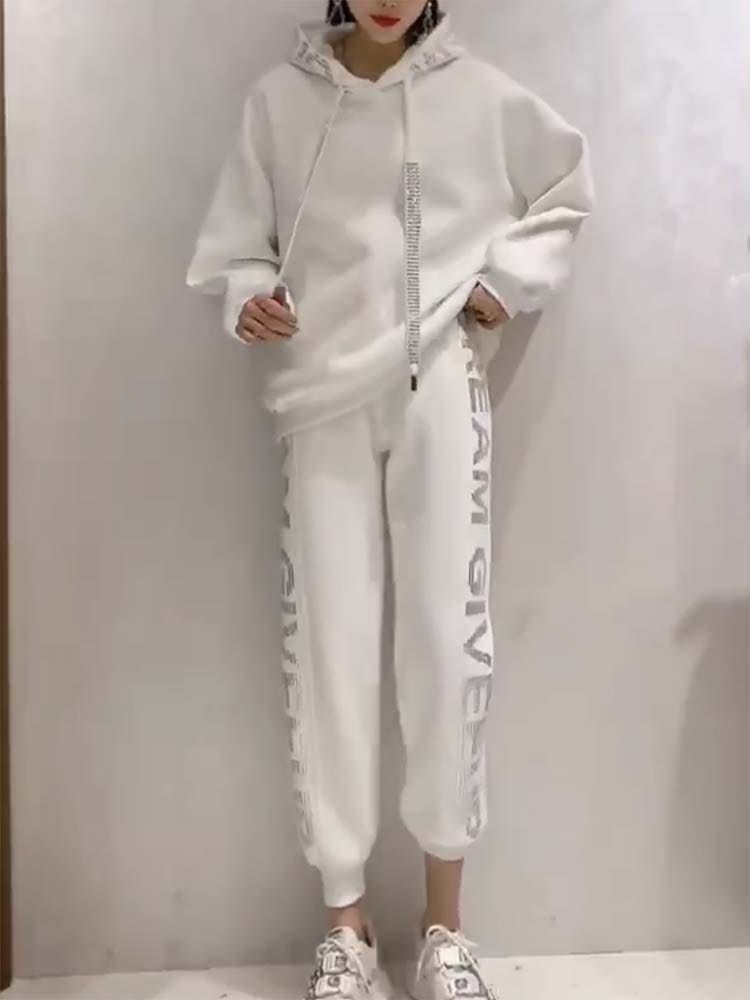 Teonclothingshop White / S "Elevate Your Style with Women's Casual Two-Piece Sports Suits"