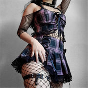 Teonclothingshop Embrace Edgy Style: Gothic Grunge Mini Skirt for Summer