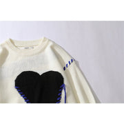 Teonclothingshop Embrace retro style with a pretty love pattern knit sweater