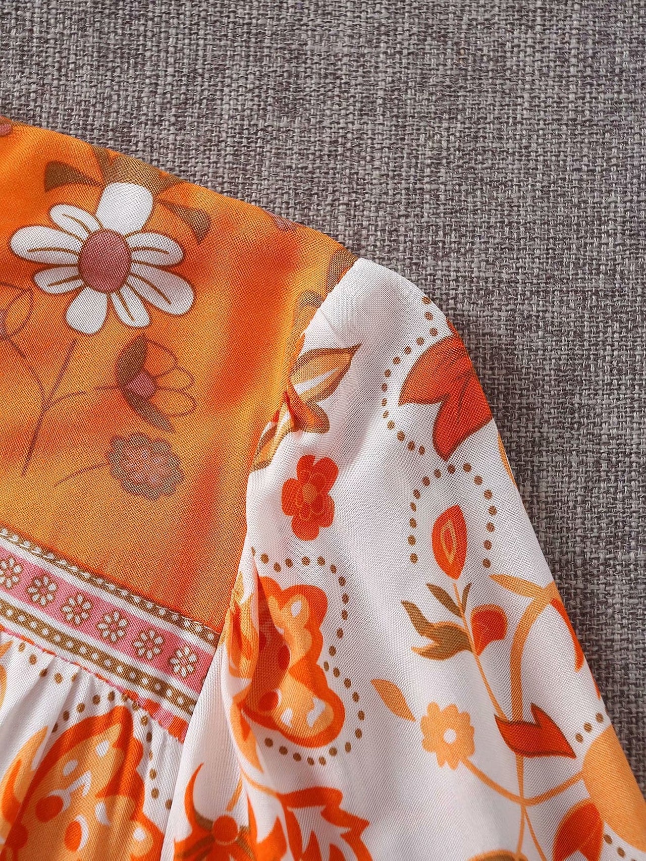 Teonclothingshop Ethnic floral lace-up dresses