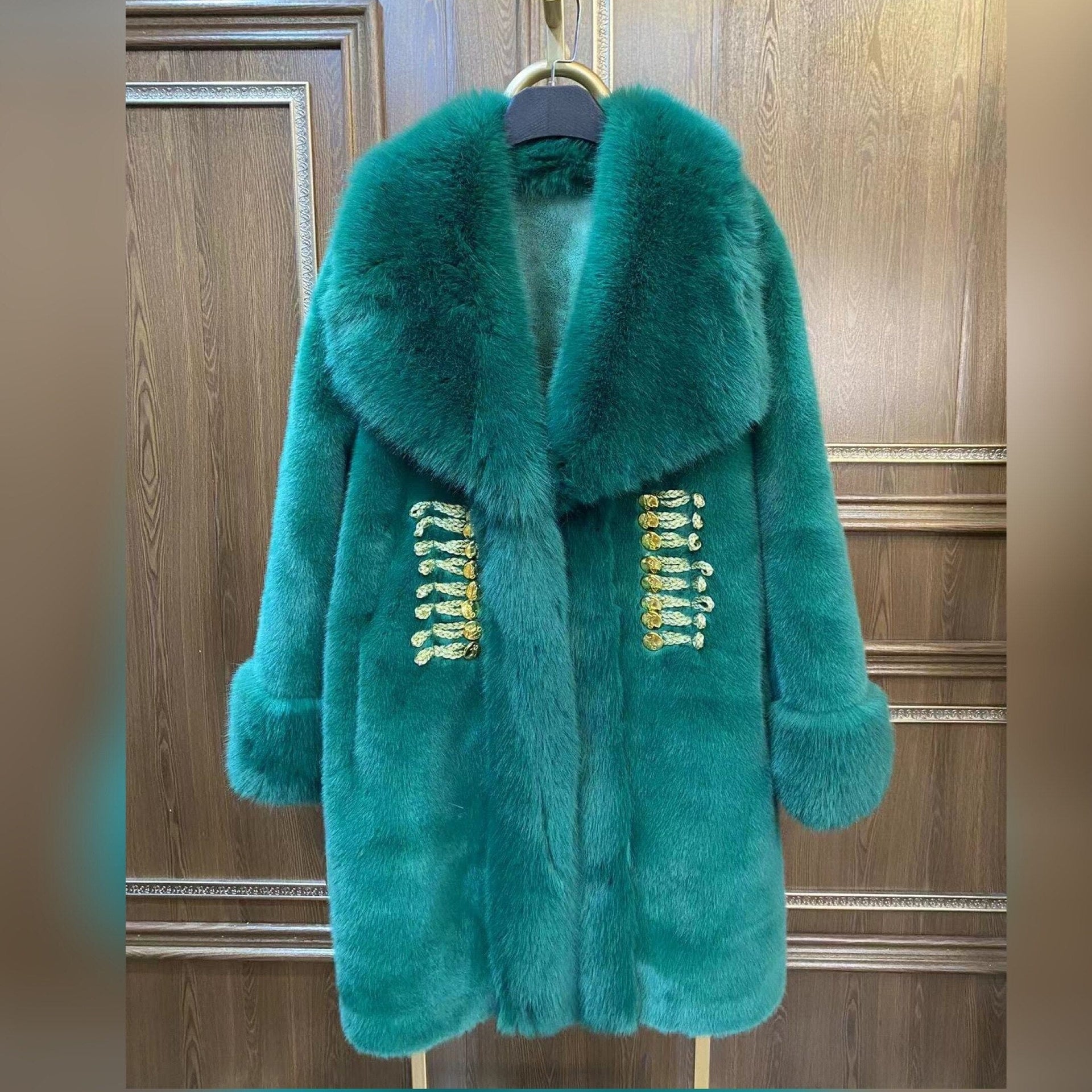 Teonclothingshop European Style Long Sleeve Fur Coat Women's Fashion Double Face Woolen Fur Coat