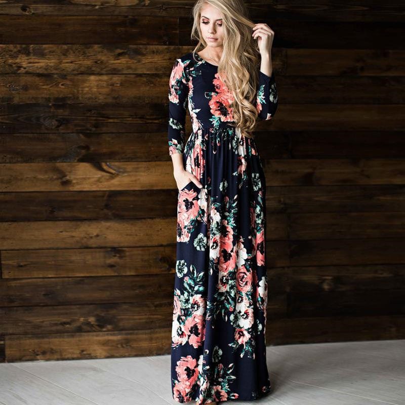 Teonclothingshop Fashion Dresses Women Printed Party Gown Ladies