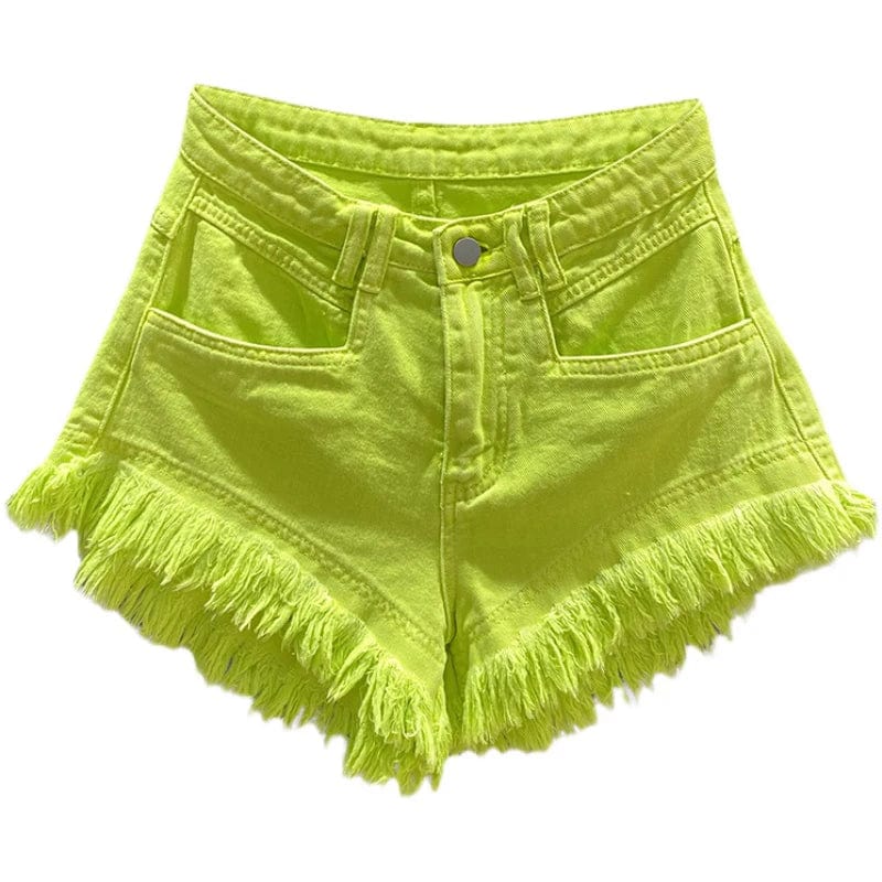 Teonclothingshop Fashion Green A-line Casual Denim Shorts