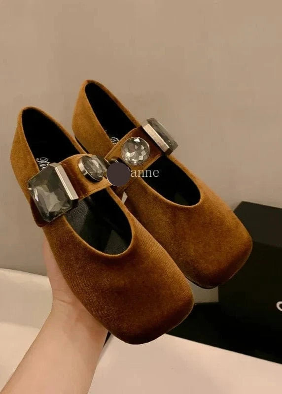 Teonclothingshop Fashion Rhinestone Square Toe Mary Jane Shoes
