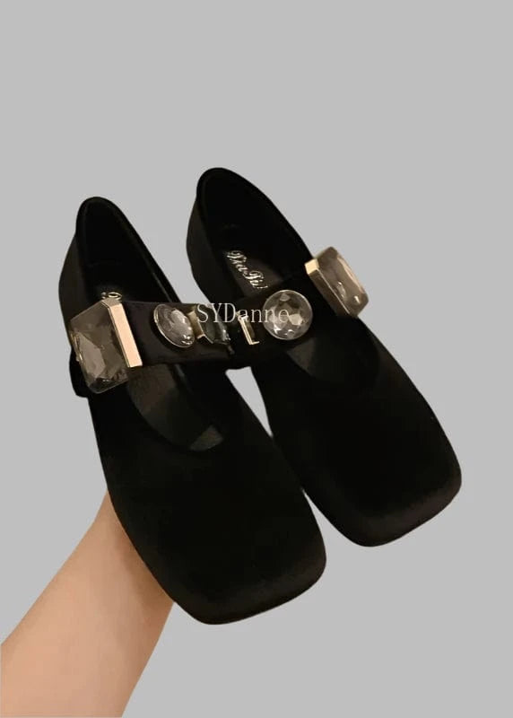 Teonclothingshop Fashion Rhinestone Square Toe Mary Jane Shoes