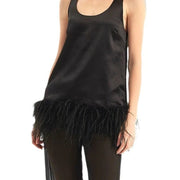 Teonclothingshop Fashion women's tank tops made of feathers