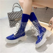 Teonclothingshop Fashion women's transparent lace-up boots 2023 autumn winter