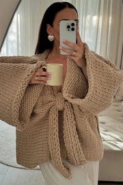 Teonclothingshop Fashionable autumn-winter solid color knitted sweater with large sleeves