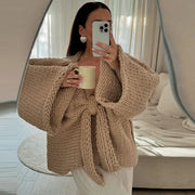 Teonclothingshop Fashionable autumn-winter solid color knitted sweater with large sleeves